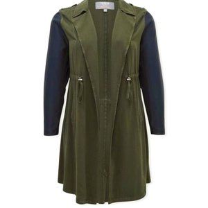 TORRID Size 0 Smooth twill and faux leather sleeves (FREE SHIPPING)